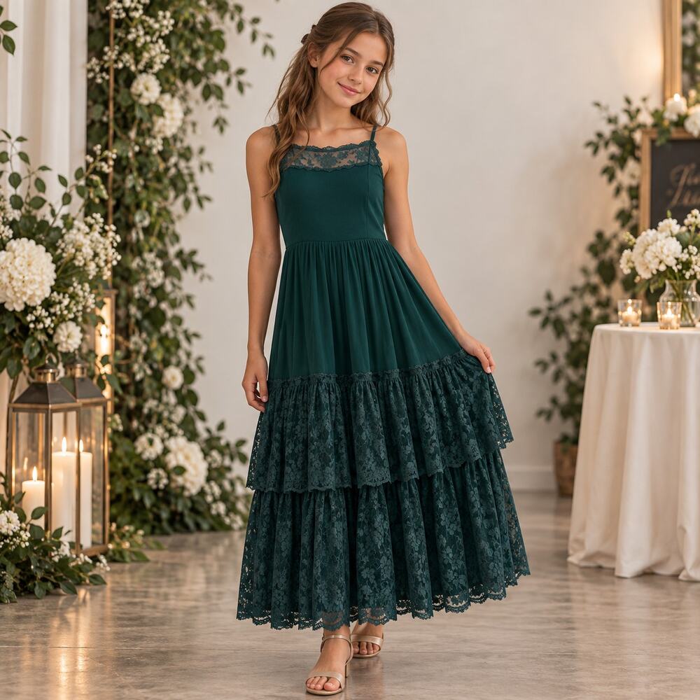 Mia Joy by Joyfolie "Catrin" Dress Emerald Green Sz Girls 10